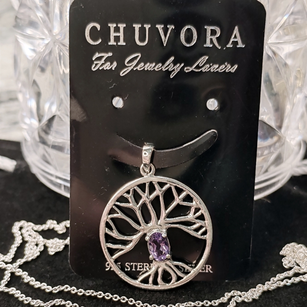 925 Sterling Silver Celtic Tree of Life Oval Pendant￼￼￼￼